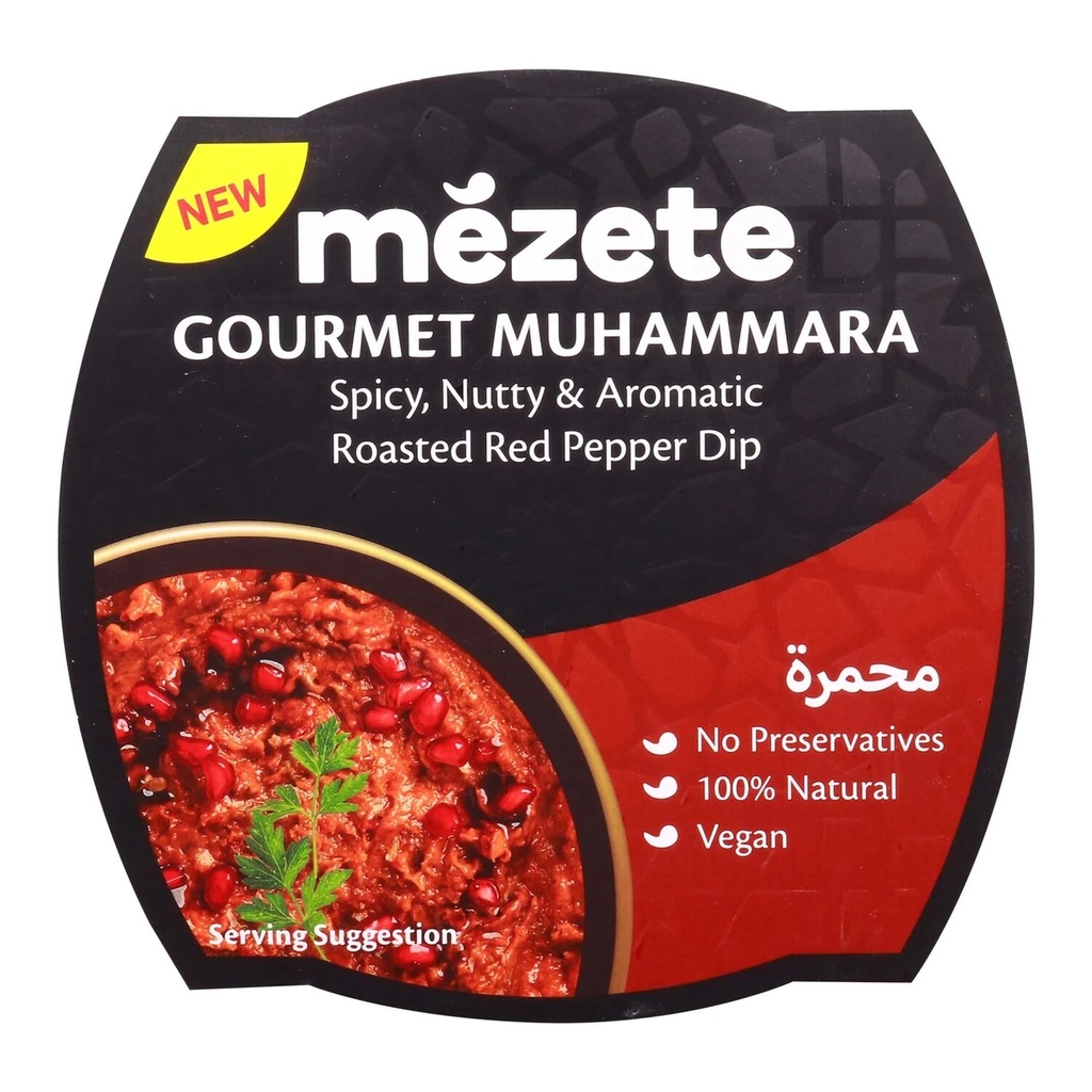 Mezete Gourmet Muhammara Spicy, Nutty & Aromatic Roasted Red Pepper Dip, 215g