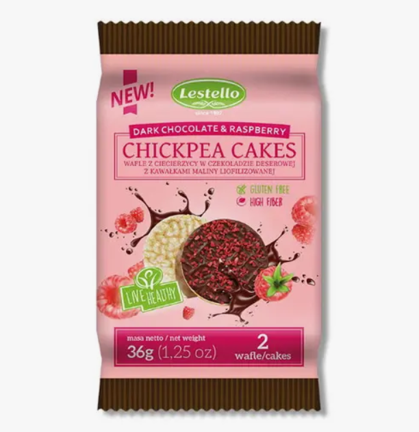 Lestello Dark Chocolate And Raspberry Chickpea Cakes 36G