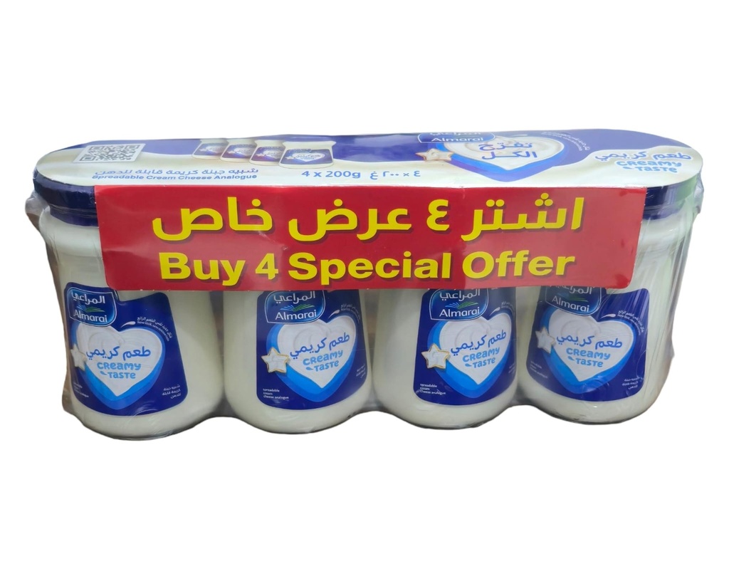 Almarai Spreadable Cream Cheese Value Pack 4 x 200 g