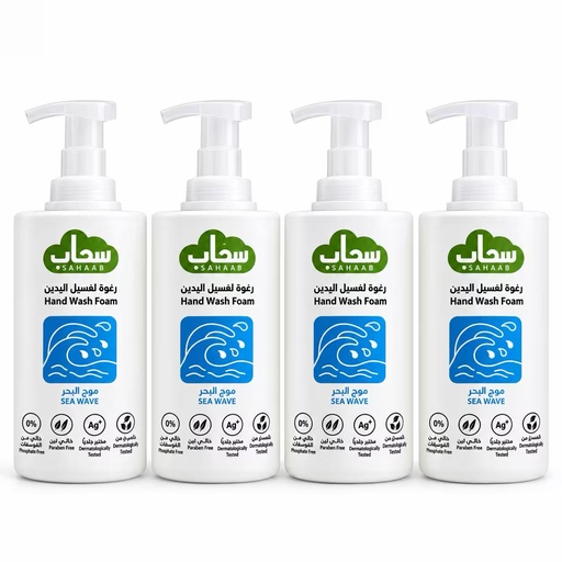 Sahaab Foam Hand Wash Sea Wave 1 ltr 4 Pcs 